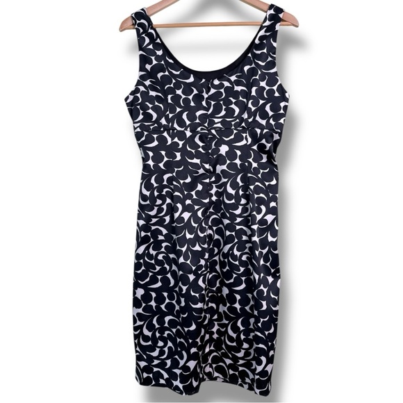 Donna Ricco Black and Off-White Abstract Print Dress - Picture 2 of 16